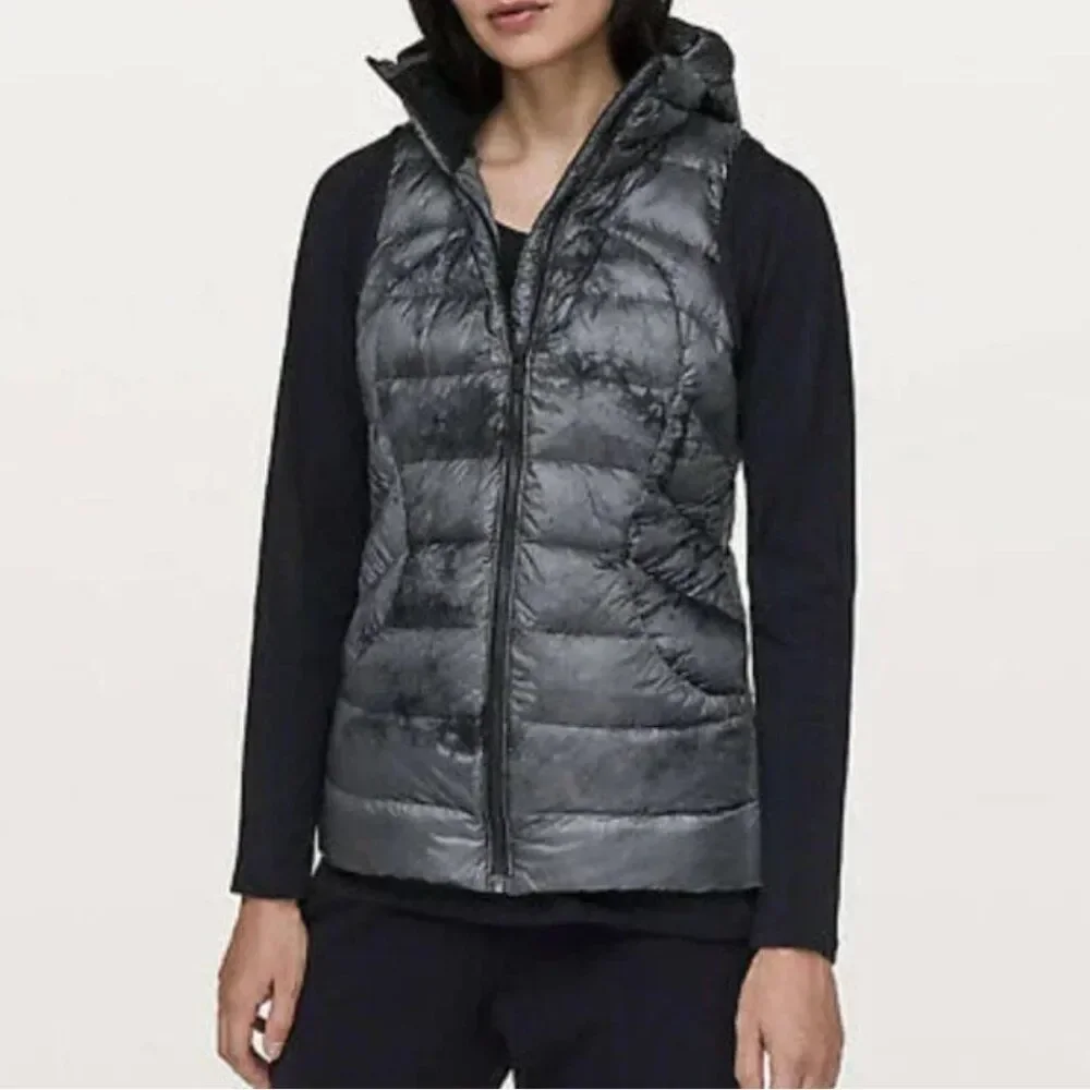 lululemon Pack It Down Vest Puffer Diamond Dye Melanite Black Size 6